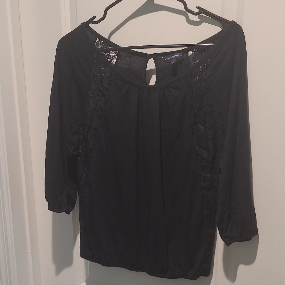 Elegant Black Lace Women's Top